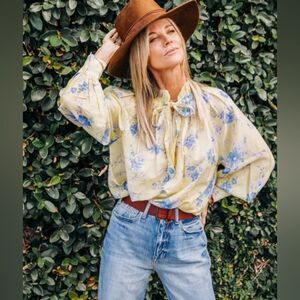 LoveShackFancy Willow Blouse in Sunshower Garden Size Large